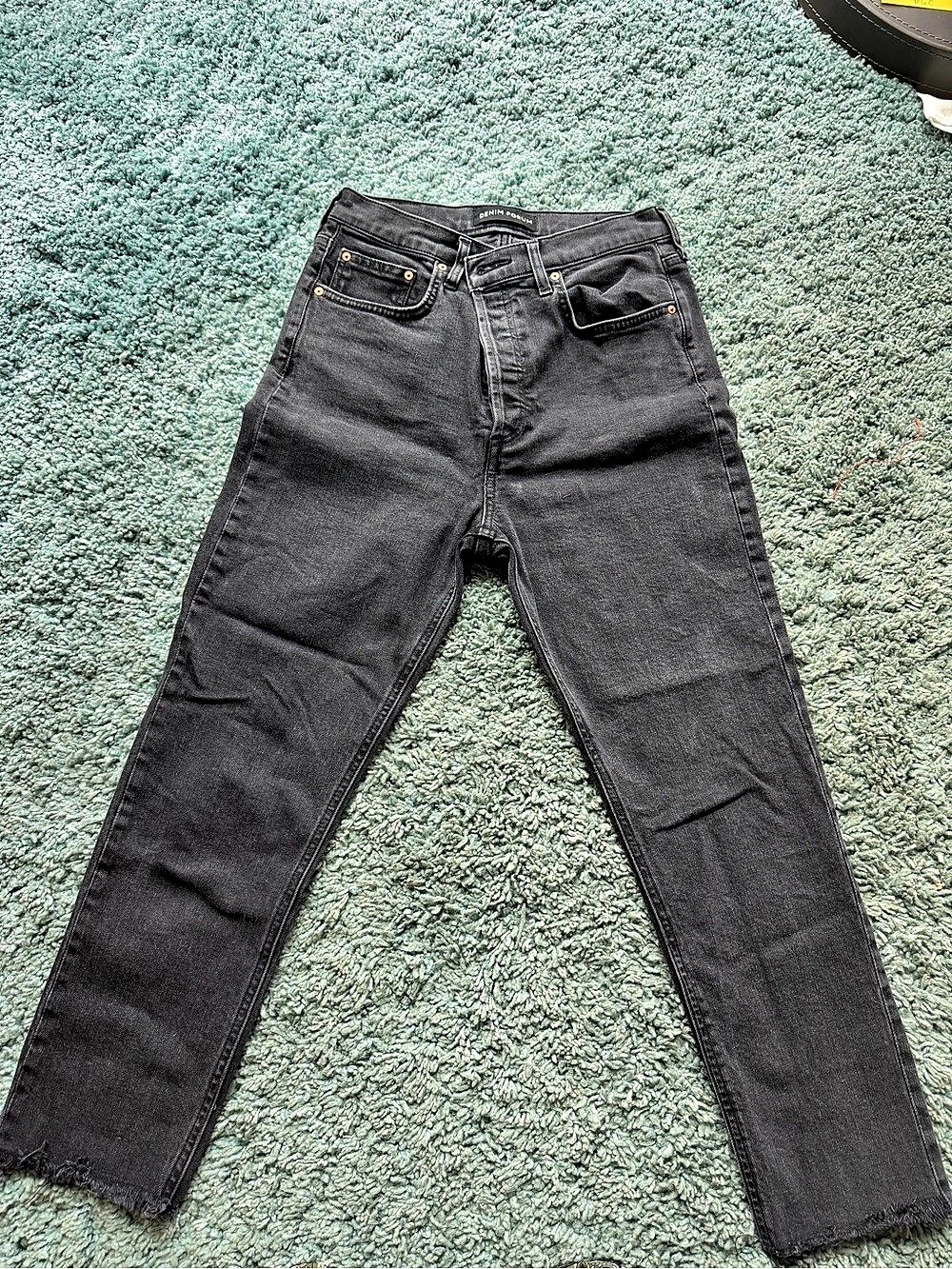 Denim Forum The Yoko High Rise Slim Jeans in Black